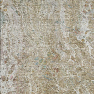 5 X 8 Abstract Khaki Brown Polyester Indoor Outdoor Rug Stain Resistant Easy Care