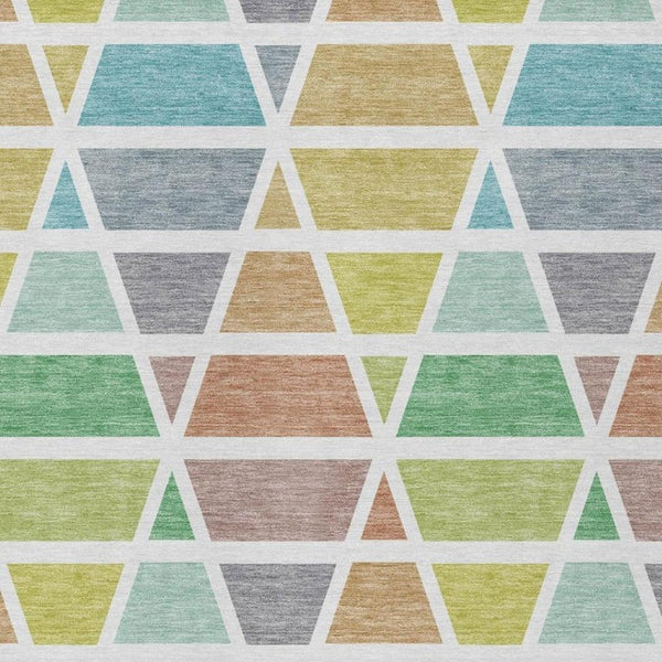 8 X 10 Mint Geometric Polyester Indoor Outdoor Rug Stain Resistant Washable