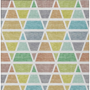 8 X 10 Mint Geometric Polyester Indoor Outdoor Rug Stain Resistant Washable