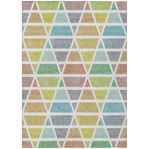 HomeRoots 10 X 14 Mint Geometric Polyester Area Rug Washable Stain Resistant Indoor Outdoor 739402