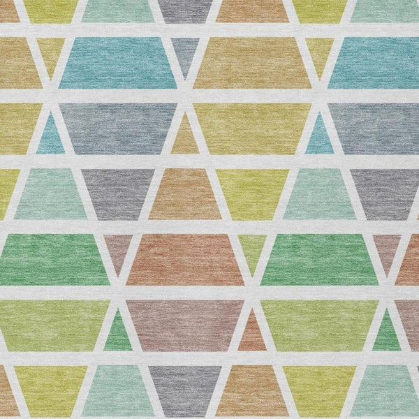 10 X 14 Mint Geometric Polyester Area Rug Washable Stain Resistant Indoor Outdoor
