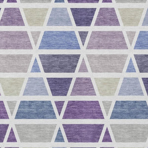 5 X 8 Purple Geometric Polyester Area Rug Washable Stain Resistant Indoor Outdoor