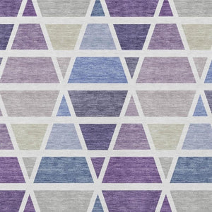 8 Ft X 10 Ft Plum Purple Geometric Polyester Washable Indoor Outdoor Area Rug