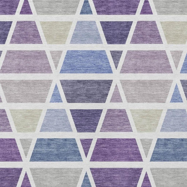 8 Ft X 10 Ft Plum Purple Geometric Polyester Washable Indoor Outdoor Area Rug