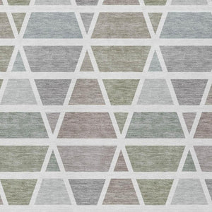 5 X 8 Geometric Taupe Brown Polyester Area Rug Washable for Patio or Living Room