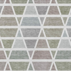 9x12 Geometric Taupe Brown Polyester Area Rug Washable for Indoor Outdoor Use