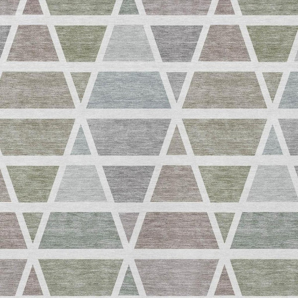 9x12 Geometric Taupe Brown Polyester Area Rug Washable for Indoor Outdoor Use