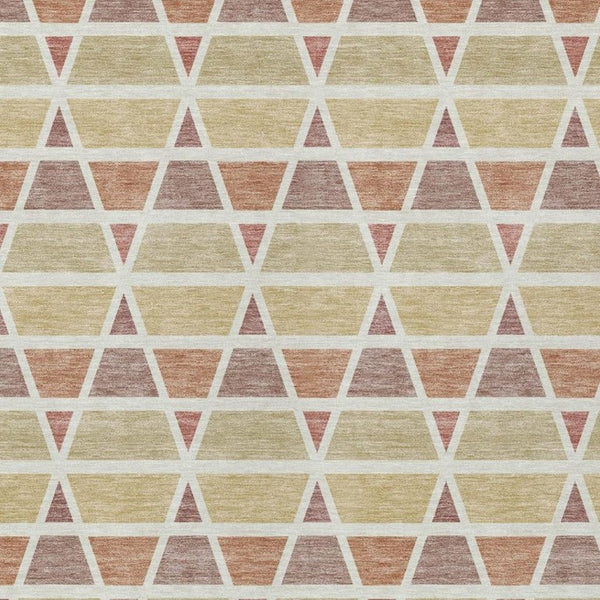 8x10 Copper Orange Geometric Polyester Area Rug Washable for Indoor Outdoor Use