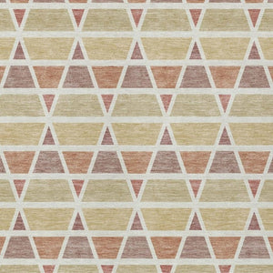 9x12 Geometric Copper Orange Polyester Area Rug Washable Indoor Outdoor Patio
