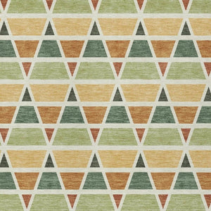 9x12 Fern Green Geometric Polyester Area Rug Washable Stain Resistant Indoor Outdoor