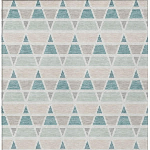 8 Ft X 10 Ft Geometric Polyester Indoor Outdoor Rug Stain Resistant Washable