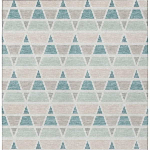 8 Ft X 10 Ft Geometric Polyester Indoor Outdoor Rug Stain Resistant Washable