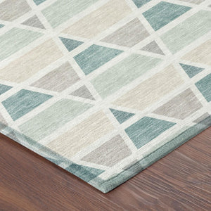 8 Ft X 10 Ft Geometric Polyester Indoor Outdoor Rug Stain Resistant Washable