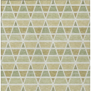 5 X 8 Sage Green Geometric Polyester Area Rug Washable Stain Resistant Indoor Outdoor