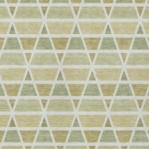 8 X 10 Sage Green Geometric Polyester Area Rug Washable Stain Resistant Indoor Outdoor