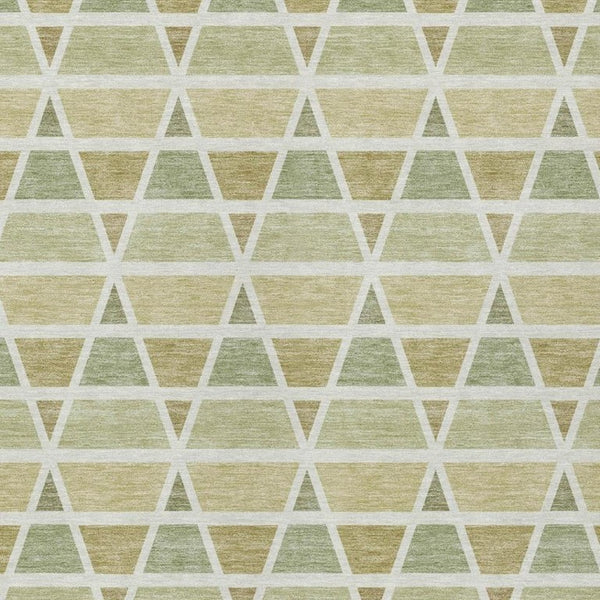 8 X 10 Sage Green Geometric Polyester Area Rug Washable Stain Resistant Indoor Outdoor