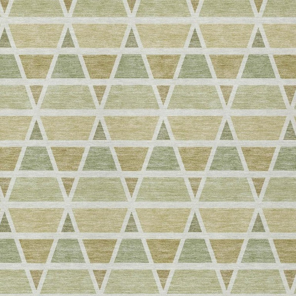 10 X 14 Sage Green Geometric Polyester Area Rug Washable for Patio and Living Room