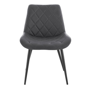 English Elm Loralie Diamond Stitch Faux Leather Dining Chairs with Ergonomic Support Set of 2 B2736P464861