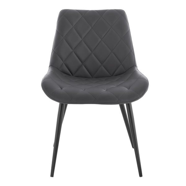 English Elm Loralie Diamond Stitch Faux Leather Dining Chairs with Ergonomic Support Set of 2 B2736P464861