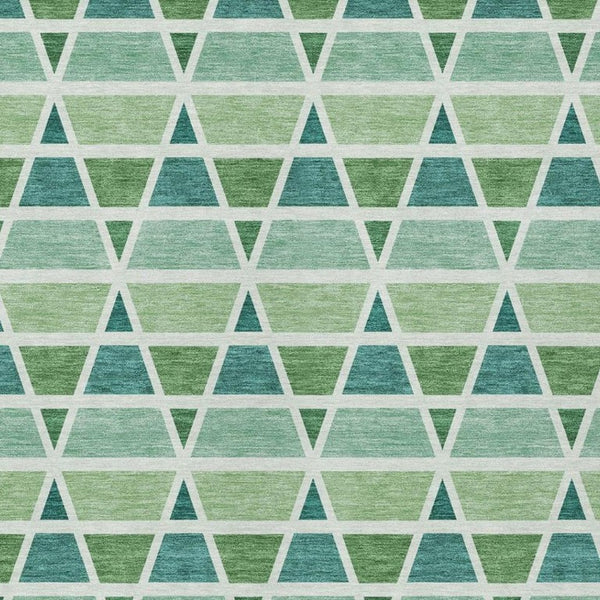 10 X 14 Teal Green Geometric Polyester Area Rug Washable Stain Resistant Patio