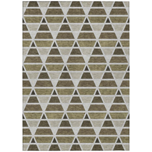 HomeRoots 9 X 12 Geometric Polyester Area Rug Stain Resistant Washable Indoor Outdoor Patio 739485