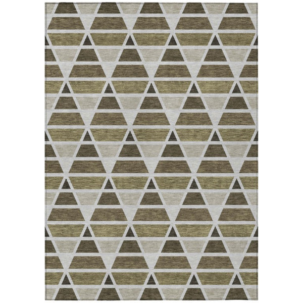 HomeRoots 9 X 12 Geometric Polyester Area Rug Stain Resistant Washable Indoor Outdoor Patio 739485
