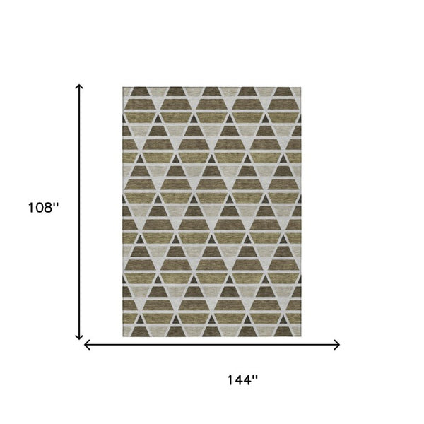 9 X 12 Geometric Polyester Area Rug Stain Resistant Washable Indoor Outdoor Patio