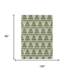 8x10 Geometric Indoor Outdoor Rug Washable Polyester for Patio Porch or Living Room