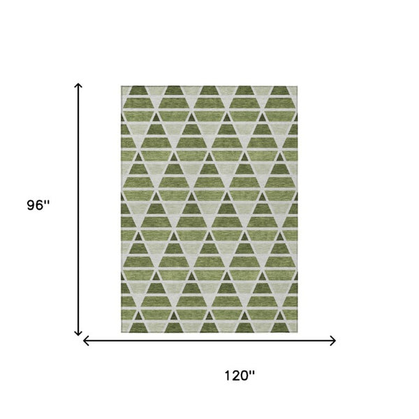 8x10 Geometric Indoor Outdoor Rug Washable Polyester for Patio Porch or Living Room