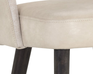 Sunpan MONAE Barrel-Back Counter Stool - Elegant Bravo Cream & Polo Club Muslin for Stylish Dining Spaces 106026V