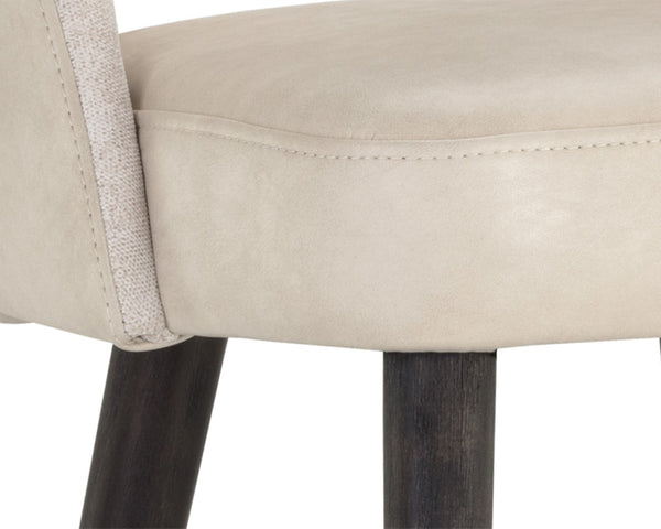 Sunpan MONAE Barrel-Back Counter Stool - Elegant Bravo Cream & Polo Club Muslin for Stylish Dining Spaces 106026V