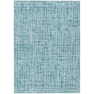 HomeRoots 8 X 10 Aqua Teal Abstract Polyester Area Rug Washable for Patio Porch or Living Room 739520