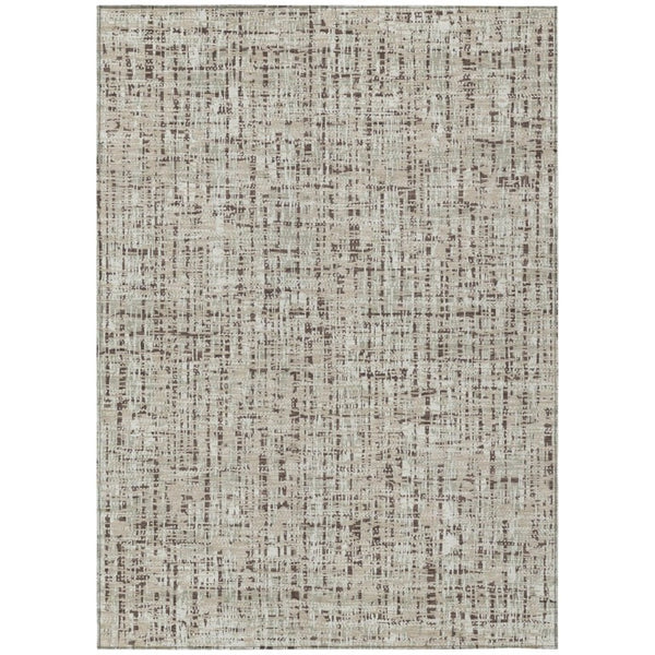 HomeRoots 5 X 8 Abstract Beige Brown Polyester Area Rug Washable Stain Resistant Indoor Outdoor 739524