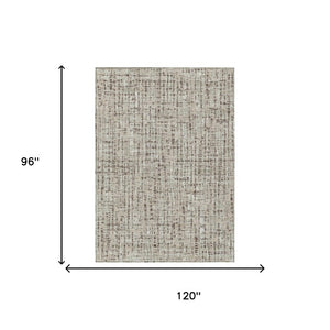 8 Ft X 10 Ft Abstract Polyester Area Rug Washable Indoor Outdoor Beige Brown