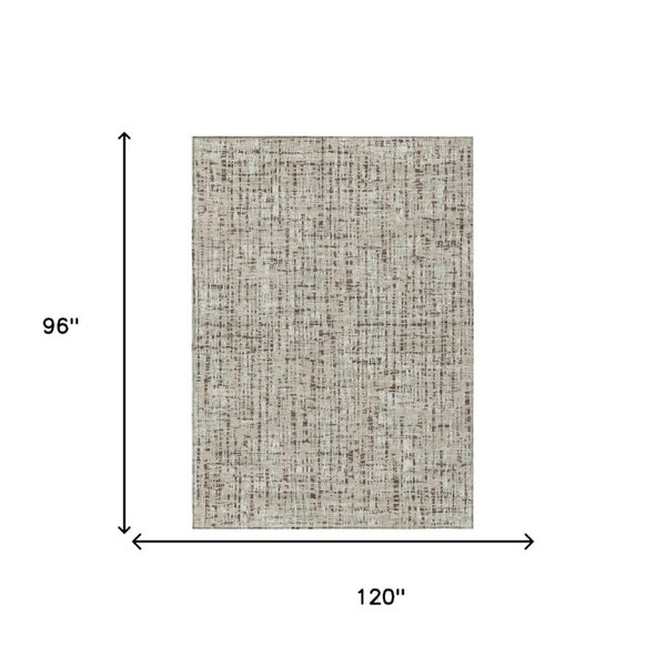 8 Ft X 10 Ft Abstract Polyester Area Rug Washable Indoor Outdoor Beige Brown