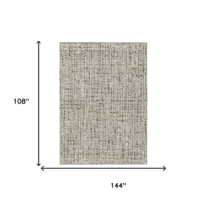 9x12 Abstract Polyester Area Rug Washable Stain Resistant Indoor Outdoor Beige Brown