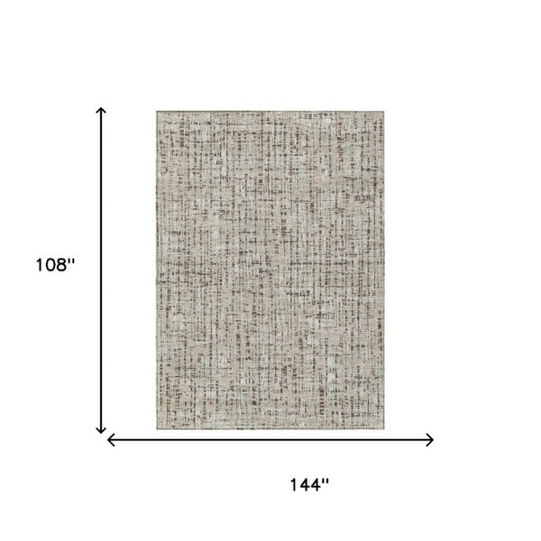 9x12 Abstract Polyester Area Rug Washable Stain Resistant Indoor Outdoor Beige Brown