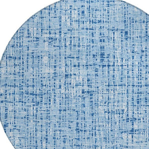8 Foot Round Abstract Polyester Area Rug Washable Indoor Outdoor Stain Resistant