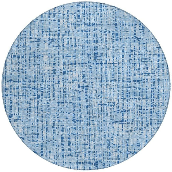 8 Foot Round Abstract Polyester Area Rug Washable Indoor Outdoor Stain Resistant