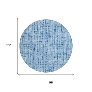 8 Foot Round Abstract Polyester Area Rug Washable Indoor Outdoor Stain Resistant
