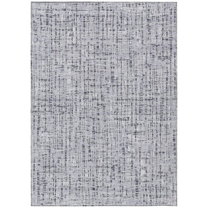 HomeRoots 5x8 Abstract Ivory Gray Polyester Area Rug Washable Stain Resistant Indoor Outdoor 739542
