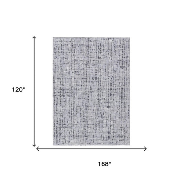 10 X 14 Abstract Ivory Gray Polyester Area Rug Washable for Indoor Outdoor Use