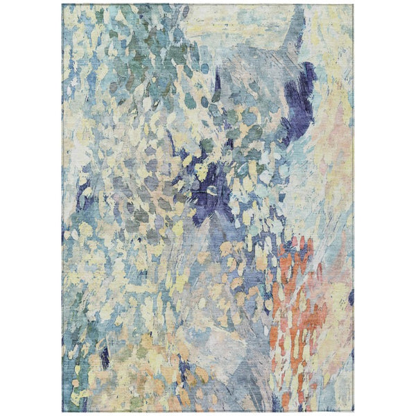 HomeRoots 10 X 14 Abstract Polyester Area Rug Washable Indoor Outdoor Living Patio 739552