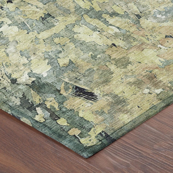 5 Foot X 8 Abstract Polyester Area Rug Washable Stain Resistant Indoor Outdoor