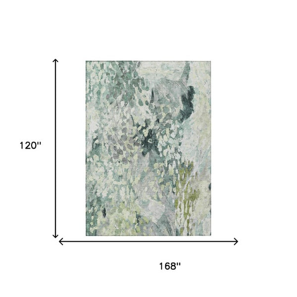10 X 14 Abstract Polyester Indoor Outdoor Rug Stain Resistant Easy Care Patio