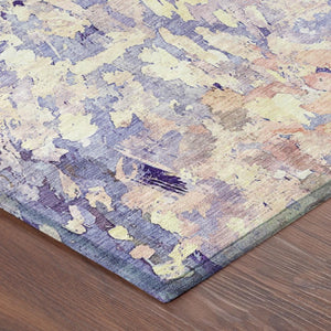 8 Foot Round Abstract Polyester Area Rug for Patio Porch or Family Room Use
