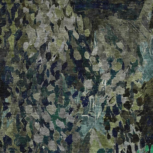 9 X 12 Olive Abstract Polyester Area Rug Washable Stain Resistant Patio Living