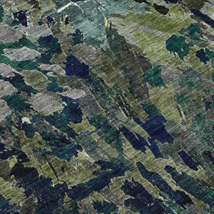 9 X 12 Olive Abstract Polyester Area Rug Washable Stain Resistant Patio Living