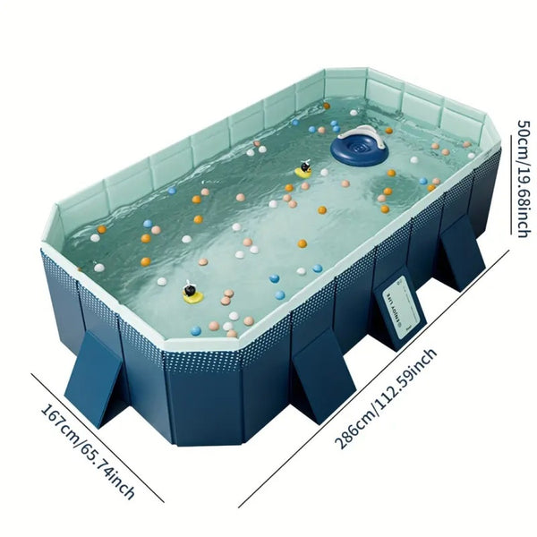 English Elm 3.0m Rigid Pvc Foldable Pool No Pump Setup Backyard Patio Cooling for Families W2710P330787