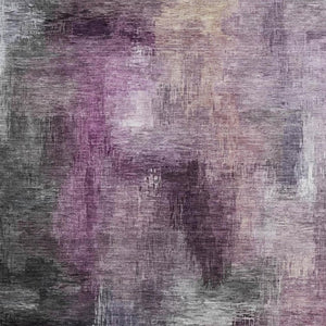 10 X 14 Abstract Purple Polyester Area Rug Washable for Patio Porch or Living Room